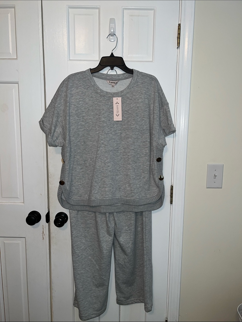 Nanette Lepore Gray Two-Piece Women’s Set with Side Buttons